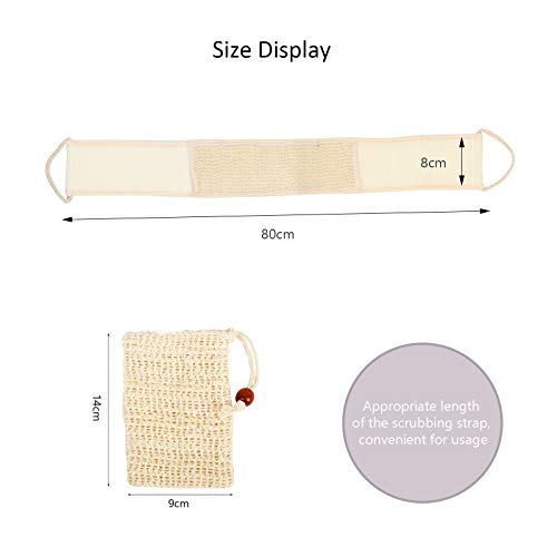 Matogle Esponja Exfoliante Loofah 2 pcs Esponjas de Luffa con 2 pcs Bolsa de Jabón de Sisal Natural Cuidado Esencial de Piel Limpieza Profunda Corporal Siministro para Baño y Ducha