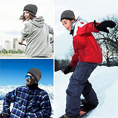 Mattelsen Gorras Invierno con Bufanda y Guantes Táctiles Antideslizante 3 en 1 de Punto Sombreros para Mujeres y Hombres (Café)