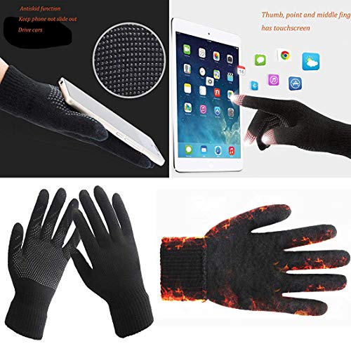 Mattelsen Gorras Invierno con Bufanda y Guantes Táctiles Antideslizante 3 en 1 de Punto Sombreros para Mujeres y Hombres (Café)