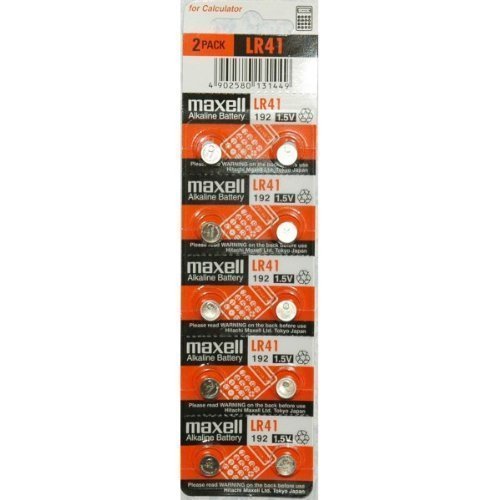 Maxell Lr41 - 192 - V3Ga - Ag3 - 384 - Sr41Sw - Rw37 - V384 1.5 V Alkaline Cell Battery (10 Pcs Per Pack)