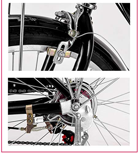 MC.PIG Lady Classic Bike con cesta – Bicicleta de paseo para mujer de velocidad variable, bicicleta para adultos 22/24/26 pulgadas para estudiantes macho y hembra (color: blanco, tamaño: 22 pulgadas)