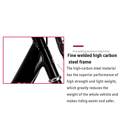 MC.PIG Lady Classic Bike con cesta – Bicicleta de paseo para mujer de velocidad variable, bicicleta para adultos 22/24/26 pulgadas para estudiantes macho y hembra (color: blanco, tamaño: 22 pulgadas)