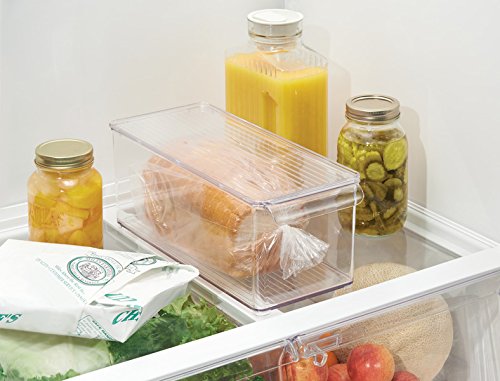 mDesign Caja organizadora transparente - Guardatodo para heladera, cocina, lavadero y más - Contenedor en plástico resistente para guardar todo tipo de objetos - Sin BPA - Apto para alimentos frescos