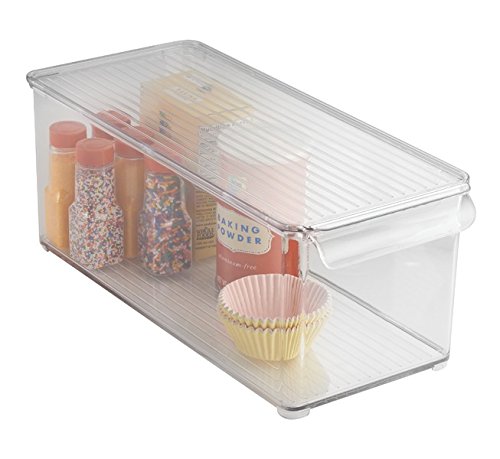 mDesign Caja organizadora transparente - Guardatodo para heladera, cocina, lavadero y más - Contenedor en plástico resistente para guardar todo tipo de objetos - Sin BPA - Apto para alimentos frescos