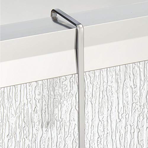 mDesign Estantería de ducha para colgar sobre la mampara – Práctico colgador para ducha de acero resistente sin taladro – Cestas metálicas con ventosas para los accesorios de ducha – plateado