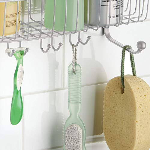 mDesign Organizador de Ducha para Colgar – Práctico Estante para Ducha de Metal Resistente – Cesta de Ducha sin Taladro para Tus Productos de higiene Personal (Botes de champú, Cuchillas, etc).