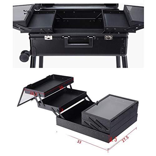 ME HOME Funda CosméTica De AleacióN De Aluminio Y Magnesio Estuche para Trolley Profesional Kit De Maquillaje Soporte De LáMpara Led Altavoz Bluetooth