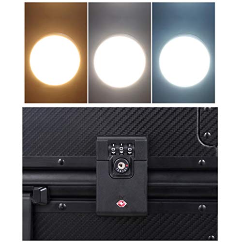 ME HOME Funda CosméTica De AleacióN De Aluminio Y Magnesio Estuche para Trolley Profesional Kit De Maquillaje Soporte De LáMpara Led Altavoz Bluetooth