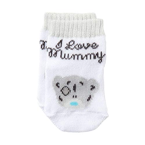 Me To You AGB92028 Tiny Tatty Teddy I Love Mummy Calcetines para bebé recién Nacido, en Caja de Regalo, Color Blanco