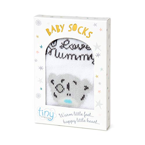 Me To You AGB92028 Tiny Tatty Teddy I Love Mummy Calcetines para bebé recién Nacido, en Caja de Regalo, Color Blanco
