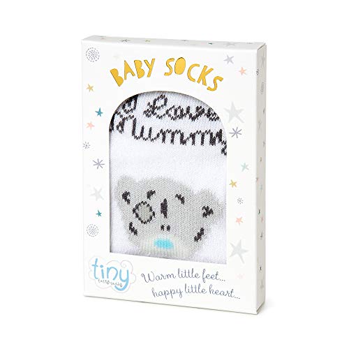 Me To You AGB92028 Tiny Tatty Teddy I Love Mummy Calcetines para bebé recién Nacido, en Caja de Regalo, Color Blanco