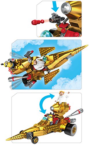 Mega Bloks-FDX84 Minions Disney Veh&ampiacuteculo transformable de DRU, Multicolor (Mattel FDX84)