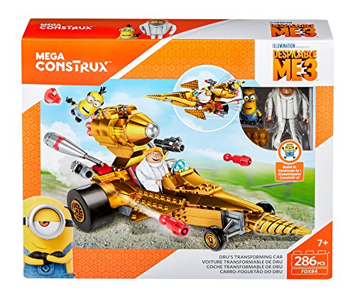 Mega Bloks-FDX84 Minions Disney Veh&ampiacuteculo transformable de DRU, Multicolor (Mattel FDX84)