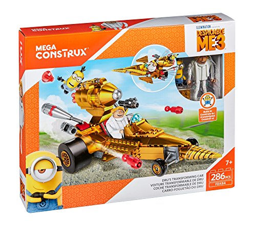 Mega Bloks-FDX84 Minions Disney Veh&ampiacuteculo transformable de DRU, Multicolor (Mattel FDX84)