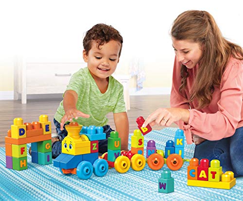 Mega Bloks Tren musical ABC, juguete de construcción para bebé + 1 año (Mattel FWK22)