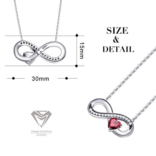 MEGA CREATIVE JEWELRY Collares Mujer"Amor Infinito" Símbolo Sin Límites Colgantes Ilimitado Cristales Swarovski, Regalo de la Joyería