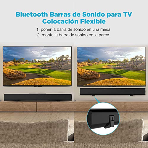 Meidong Barra de Sonido para TV, Barras de Sonido con Control Remoto Audio HiFi 4 Altavoces 50 Vatios 43 Pulgadas Altavoz para TV Montable en la Pared (KY-2022 Pro)