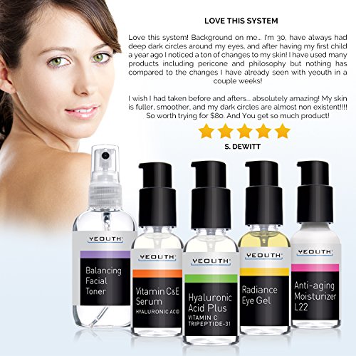 Mejor sistema antiedad para el cuidado de la piel YEOUTH, Paquete de 5.