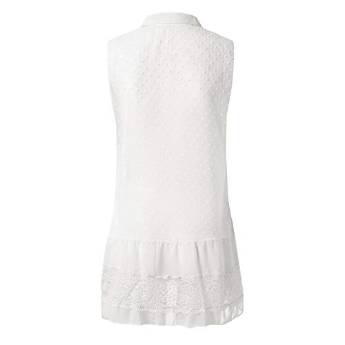 MERICAL El Vestido sin Mangas con Cuello de Pico de Verano de Moda para Mujer(Blanco,XXXXX-Large)