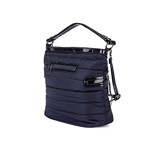Mer's Style - Bolso de Mujer con Bandolera de Lona, Azul