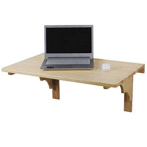 Mesa de pared para ordenador portátil, estante de almacenamiento plegable para escritorio, más espacio, madera maciza, 3 tamaños (tamaño: 60 x 40 cm)