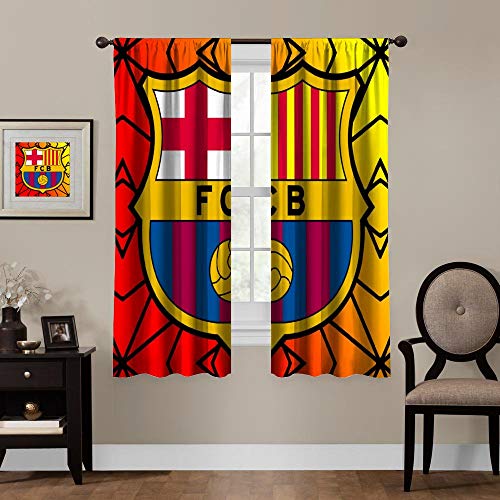 MEW - Cortinas opacas de anime, con diseño de Barcelona, 2 paneles, 63 x 160 cm