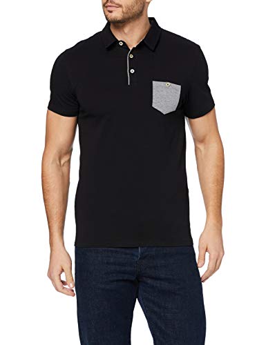 Mexx Polo, Negro (Black/Grey Melange 318742), Medium para Hombre