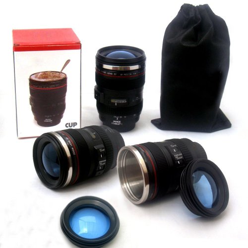 MFEIR® Taza de la lente de la cámara taza de café Copas de la lente en forma de la lente de la cámara para el café, la leche, el agua