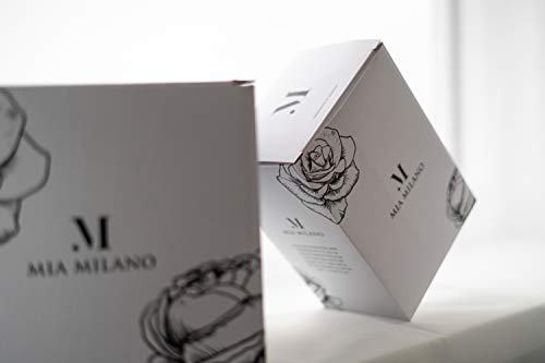 Mia Milano ® Caja de rosas con 4 rosas Infinity | Flowerbox (caja de regalo para el día de San Valentín) flores conservadas 3 años de duración (Blanco - Rojo)