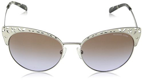 Michael Kors Evy Gafas de sol, Satin Silver/Tone 106368, 56 Unisex-Adulto