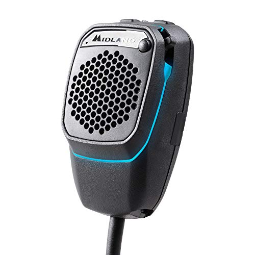 Midland Dual Mike Micrófono CB Digital Bluetooth Preamplificado 4 Pin 48 Se Conecta a CB y Smartphone, con PTT analógico, Altavoz y DSP para una Mejor Calidad de Voz