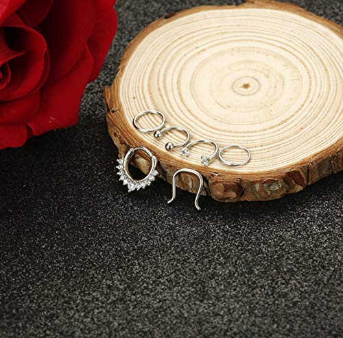 Milacolato 10 Unids 16G Acero Inoxidable Septum Clicker Nariz Anillos Aro Herradura Cartílago Trágico Anillo Septum Anillo Piercing Joyería
