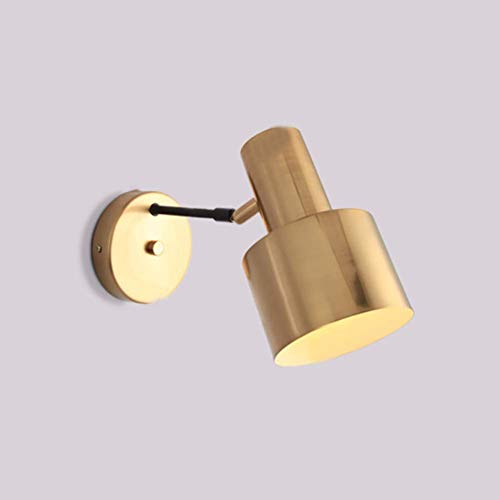 Mini aplique de pared de metal, LED ajustable E27 dorado Lámpara de pared encantadora Iluminación Sala de estar Balcón Restaurante Aplique de pared L10"W7" - Dorado 26x19cm (10x7 pulgadas)