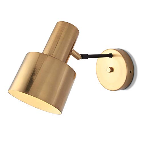 Mini aplique de pared de metal, LED ajustable E27 dorado Lámpara de pared encantadora Iluminación Sala de estar Balcón Restaurante Aplique de pared L10"W7" - Dorado 26x19cm (10x7 pulgadas)