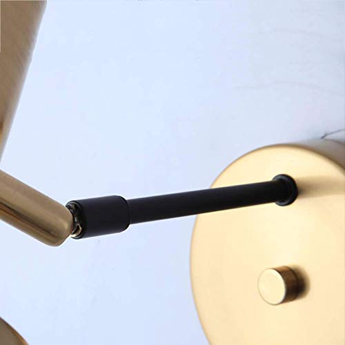 Mini aplique de pared de metal, LED ajustable E27 dorado Lámpara de pared encantadora Iluminación Sala de estar Balcón Restaurante Aplique de pared L10"W7" - Dorado 26x19cm (10x7 pulgadas)