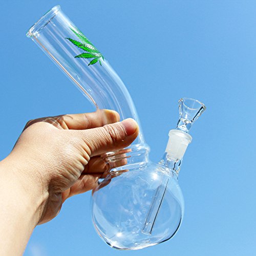 Mini Bong - Pinzas de agua para pipa de cristal para ahumar cuenco de 14,5 mm de altura, 20 cm, 140 g, filtro de cristal Tornado, pinzas de agua para cachimbas, pinzas de aceite, cepillo de limpieza 1