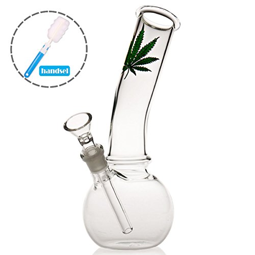 Mini Bong - Pinzas de agua para pipa de cristal para ahumar cuenco de 14,5 mm de altura, 20 cm, 140 g, filtro de cristal Tornado, pinzas de agua para cachimbas, pinzas de aceite, cepillo de limpieza 1