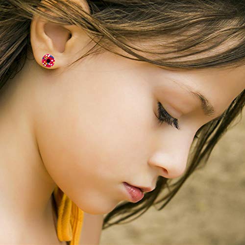 minihope Colorful postres Stud Pendientes Set para niños niñas en caja bonita