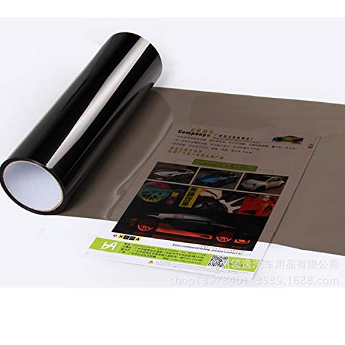 Mioke Láminas para Faro, 30 * 300cm PVC Protector Film Autoadhesivo Vinilo Pegatina para Faros de Coche Negro/Amarillo (Negro)