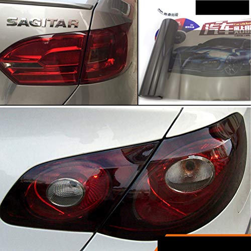 Mioke Láminas para Faro, 30 * 300cm PVC Protector Film Autoadhesivo Vinilo Pegatina para Faros de Coche Negro/Amarillo (Negro)