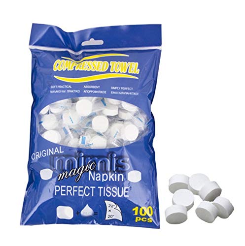 mioni Toallas Desechables comprimido Ampliable Magia del Tejido fácil Lleva 100pcs Recorrido al Aire Libre toolcompressed algodón toallita