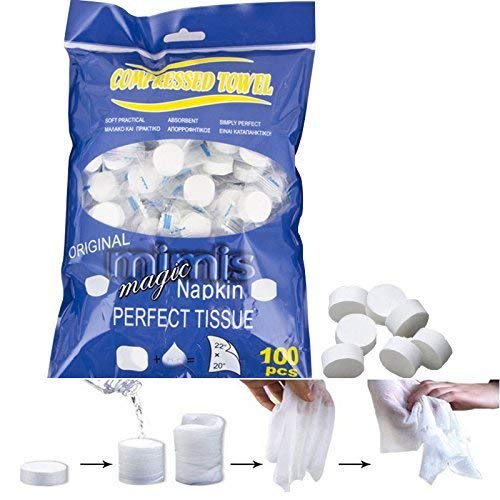 mioni Toallas Desechables comprimido Ampliable Magia del Tejido fácil Lleva 100pcs Recorrido al Aire Libre toolcompressed algodón toallita