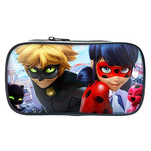 Miraculous Ladybug Estuche de Lápices Bolso de Gran Capacidad de la Caja de lápiz del Estudiante de la Escuela del Organizador del sostenedor de la Pluma del artículo Durable for los Muchachos de Las
