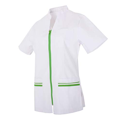MISEMIYA - Casaca SEÑORA Mangas Cortas Uniforme Laboral CLINICA Hospital Limpieza Veterinaria SANIDAD HOSTELERÍA - Ref.7021 - XL, Blanco