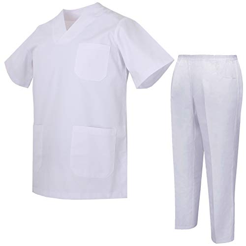 MISEMIYA - Pijams Sanitarios Unisex Uniformes Sanitarios Uniformes Médicos 817-8312 - S, Casaca Sanitarios 817-2 Blanco