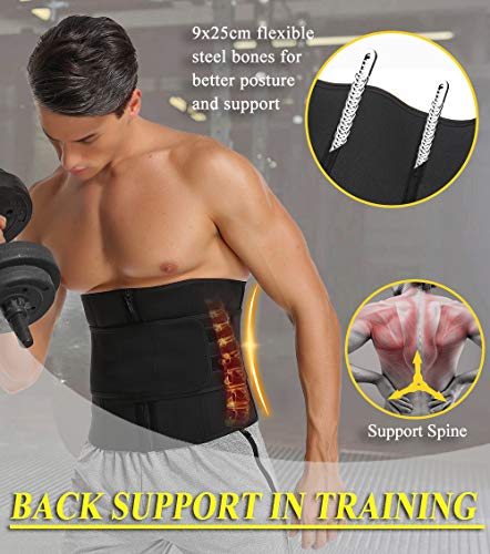 MISS MOLY Faja Reductora Adelgazante Neopreno Cintura Entrenador Deporte Hombre y Mujer, Cinturón de Sudoración para Reducir Abdomen, Efecto Sauna, Ajustable Waist Trimmer Belt - Fitness