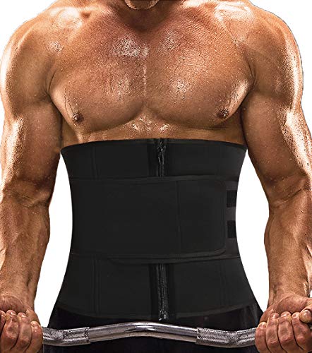 MISS MOLY Faja Reductora Adelgazante Neopreno Cintura Entrenador Deporte Hombre y Mujer, Cinturón de Sudoración para Reducir Abdomen, Efecto Sauna, Ajustable Waist Trimmer Belt - Fitness