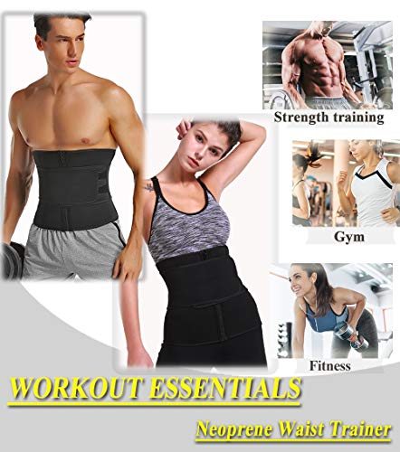 MISS MOLY Faja Reductora Adelgazante Neopreno Cintura Entrenador Deporte Hombre y Mujer, Cinturón de Sudoración para Reducir Abdomen, Efecto Sauna, Ajustable Waist Trimmer Belt - Fitness