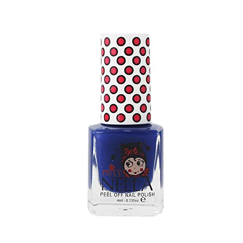 Miss Nella COOL KID- Esmalte azul especial para uñas para niños, fórmula despegable, a base de agua y sin olor