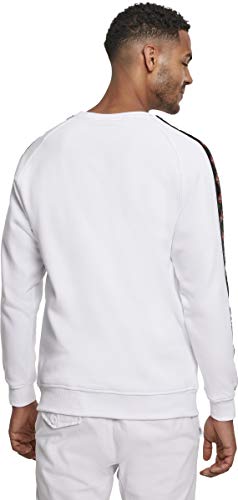 Mister Tee NASA S Wormlogo Emb Rocket Tape Crewneck - Sudadera para Hombre, Hombre, Sudadera, MT863, Blanco, Large